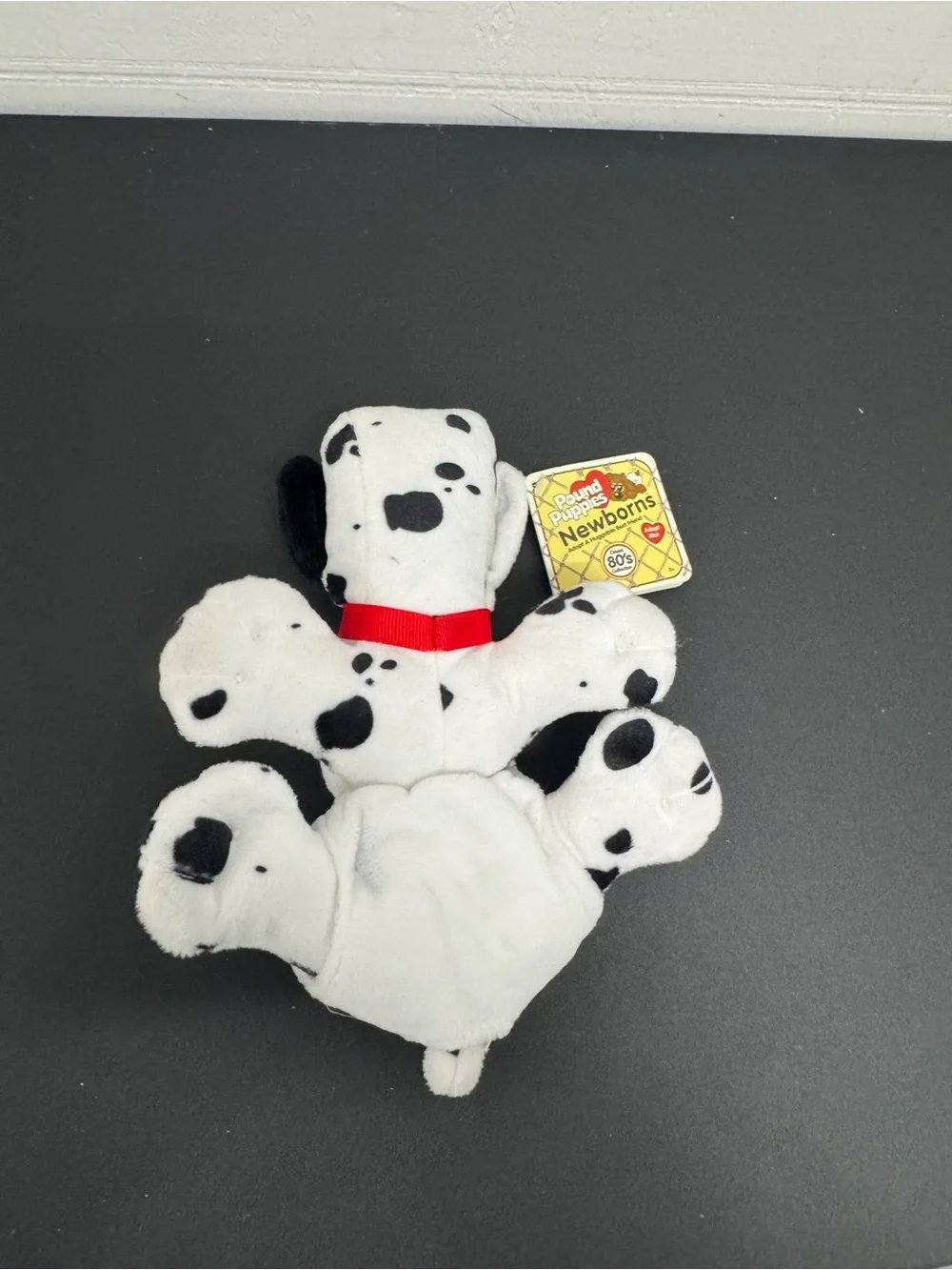 Dalmatian Spot Plush Dog Toy with Red Collar